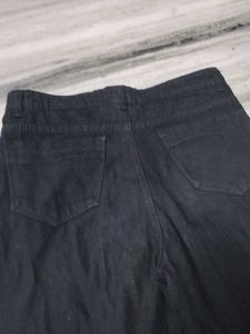 Dark Wash Wide Leg Jeans Black