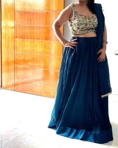 🔥 Designer Blue Lahenga 🔥