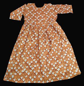🆕 Naira Cut Orange Embroidered Kurti
