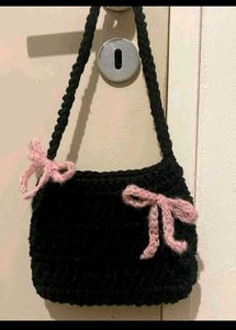Black Crochet Bag