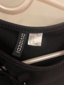 H&amp;M Black Ribbed Lace Up Tank