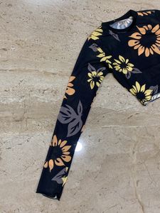 Sunflower Black Mesh Top