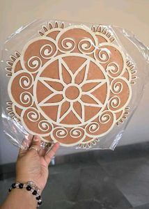 Intricate Wooden Peacock Decor Piece