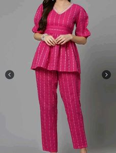 Pink Diamond Print Coord Set