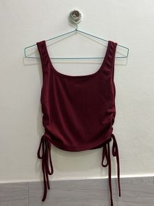 Maroon Ribbed Tank Top