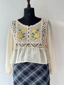 Crochet Floral Blouse