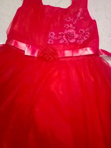 Princess Type Red Colour Long Dress