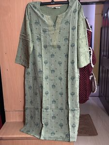 Green Printed Kurta