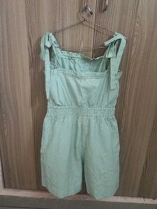 Green White Romper