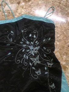 Black &amp; Turquoise Butterfly Dress