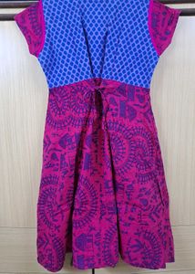 Elegant Pink &amp; Blue Anarkali Kurta