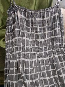 Gray Checkered Maxi Dress