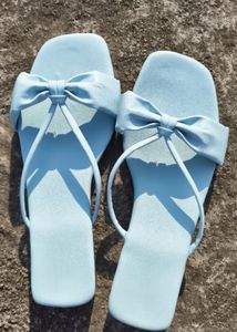 Cute Blue Bow Flats