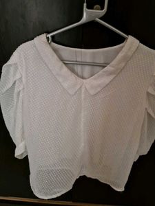 White Textured Top And Bottoms