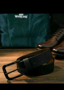 WOODLAND Black leather belt