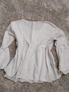White Embroidered Top