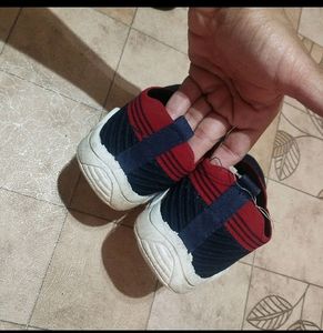 Navy &amp; Red Slip-On Shoes