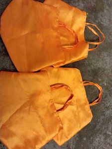 Orange silk fabric Bag
