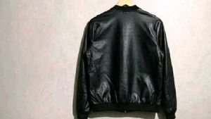 bomber faux leather jacket