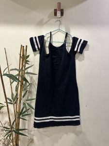 Striped Cold Shoulder Dress