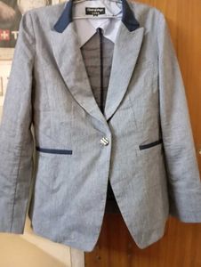 Grey Blazer with Navy Trim