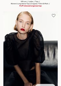 Puff-Sleeved Organza Top