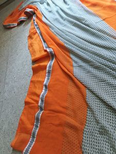 Orange &amp; Grey Saree