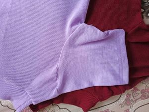 Burgundy and Purple Mock Neck Top Combo