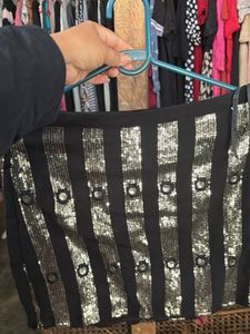 Sparkling Striped Mini Skirt