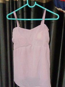 Sheer Pink 2-piece Tie-Front Top