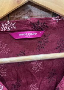 Marie Claire Maroon Tie Up Top