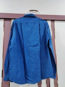 Navy Blue Full Sleeved Cotton Shirt