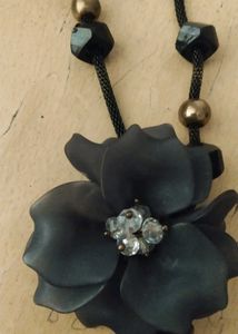 Black Flower Statement Necklace