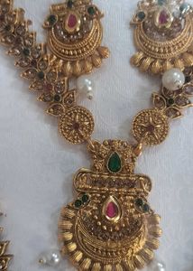 Antique Gold Necklace &amp; Earring Set