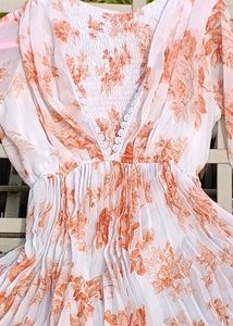 Floral Chiffon Midi Dress