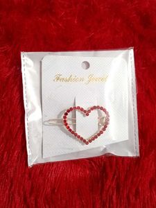 Fancy Red Heart Hair Clip
