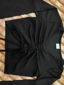 Black Bell Sleeve Top