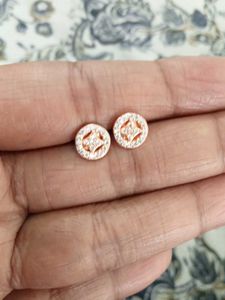 925 Silver Earrings Rose Gold Plated