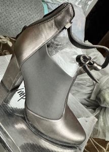 Grey Colour leather Heels