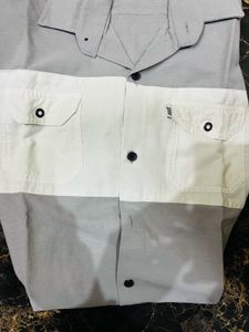 Two-Tone Button-Up Shirt