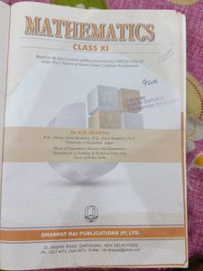 Maths Class 11 By Rd Sharma Dhanpat Rai