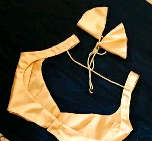 Satin Non Padded Strappy Deep neck Blouse