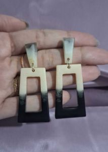 Statement Rectangle Earrings | Handmade Resin stud