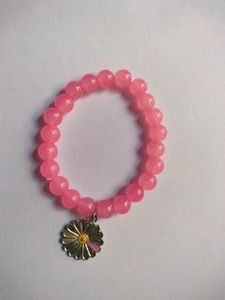 Pink Beds Bracelet With Flower
