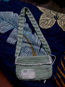 Cotton Crochete Hand Bag With Adjustable Staps .