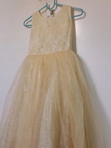 Beautiful Beige Colour Gown For Kids