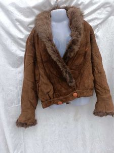 Vintage Brown Fur Collar Jacket 🤎