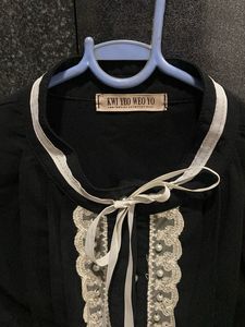 Fitted Black Maid Shirt