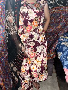 Floral Print pure crepe salwar suit