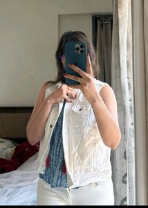 Women Cut Sleeves Jacket